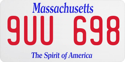 MA license plate 9UU698