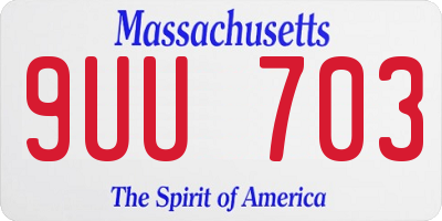 MA license plate 9UU703