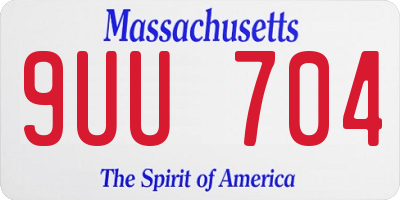 MA license plate 9UU704