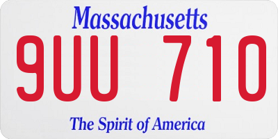 MA license plate 9UU710