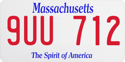 MA license plate 9UU712