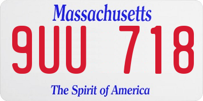 MA license plate 9UU718