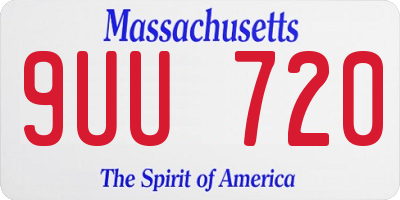 MA license plate 9UU720