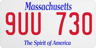 MA license plate 9UU730