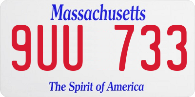 MA license plate 9UU733