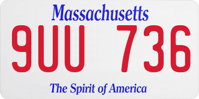 MA license plate 9UU736