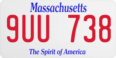 MA license plate 9UU738
