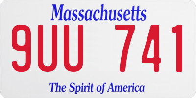 MA license plate 9UU741