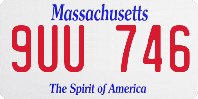 MA license plate 9UU746