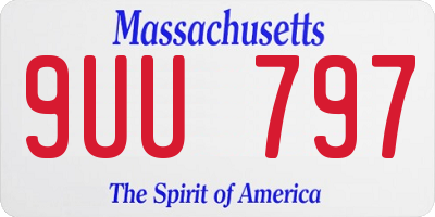 MA license plate 9UU797