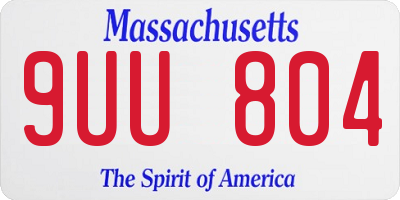MA license plate 9UU804