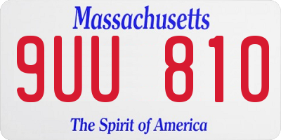 MA license plate 9UU810