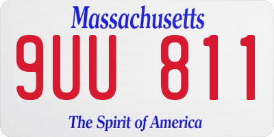 MA license plate 9UU811