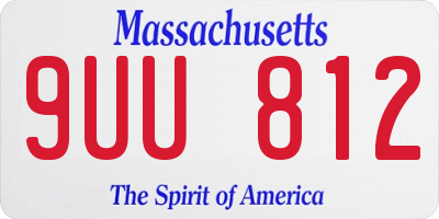 MA license plate 9UU812