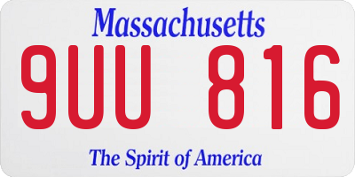 MA license plate 9UU816