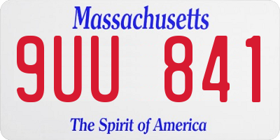 MA license plate 9UU841