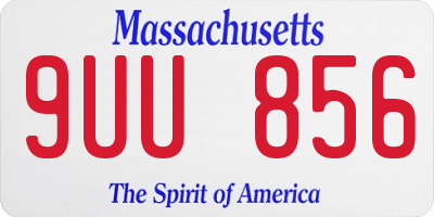 MA license plate 9UU856