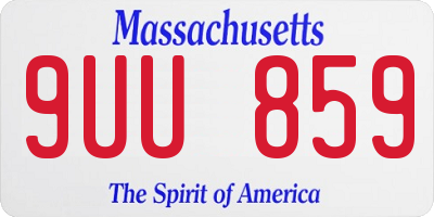 MA license plate 9UU859
