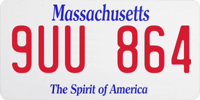 MA license plate 9UU864
