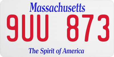 MA license plate 9UU873