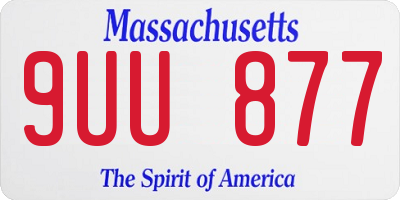 MA license plate 9UU877
