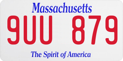 MA license plate 9UU879