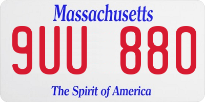 MA license plate 9UU880