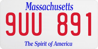 MA license plate 9UU891