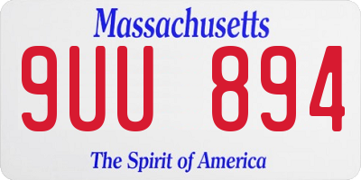 MA license plate 9UU894