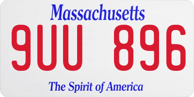 MA license plate 9UU896