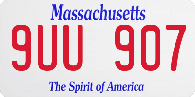MA license plate 9UU907