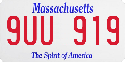 MA license plate 9UU919