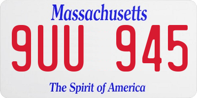 MA license plate 9UU945