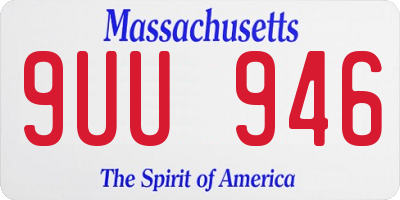 MA license plate 9UU946