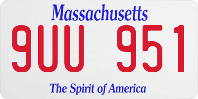 MA license plate 9UU951