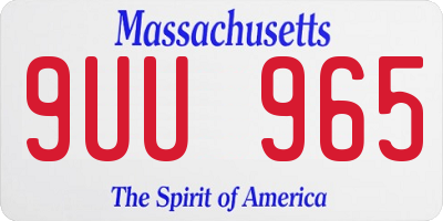 MA license plate 9UU965