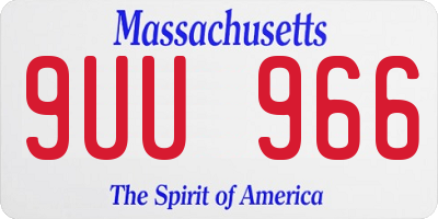 MA license plate 9UU966