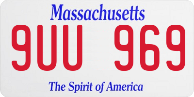 MA license plate 9UU969