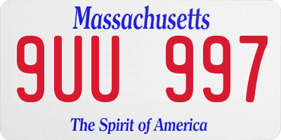 MA license plate 9UU997