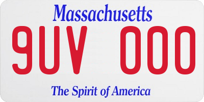 MA license plate 9UV000