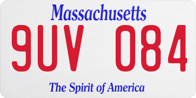 MA license plate 9UV084