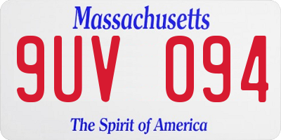 MA license plate 9UV094