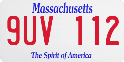 MA license plate 9UV112