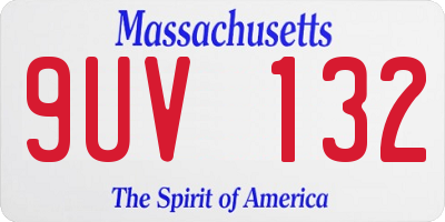 MA license plate 9UV132