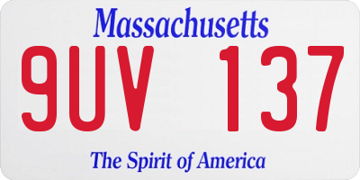 MA license plate 9UV137