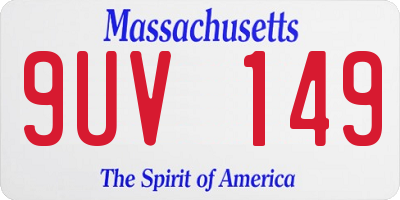 MA license plate 9UV149