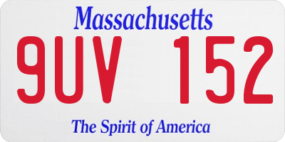 MA license plate 9UV152