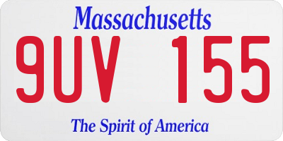 MA license plate 9UV155
