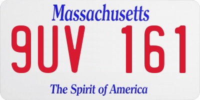 MA license plate 9UV161
