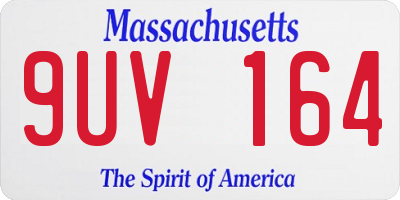 MA license plate 9UV164